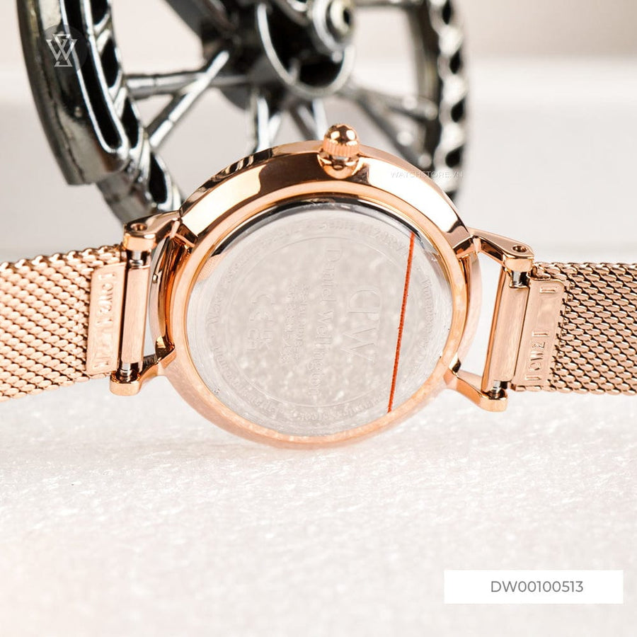 Daniel Wellington Petite Melrose Mother of Pearl Pink Dial Pink Mesh Strap Watch For Women - DW00100513