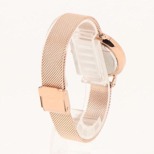 Daniel Wellington Petite Melrose Pink Dial Rose Gold Mesh Strap Watch For Women - DW00100368