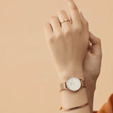 Daniel Wellington Petite Melrose White Dial Rose Gold Mesh Strap Watch For Women - DW00100305