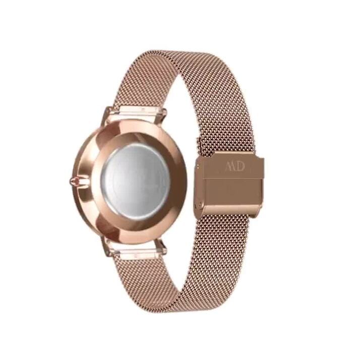 Daniel Wellington Petite Melrose White Dial Rose Gold Mesh Strap Watch For Women - DW00100305