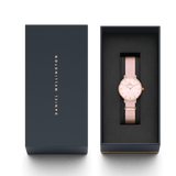 Daniel Wellington Petite Mother of Pearl Pink Dial Pink Nylon Strap Watch For Women - DW00100512