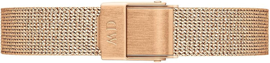 Daniel Wellington Petite Pressed Melrose Black Dial Rose Gold Mesh Strap Watch For Women - DW00100440