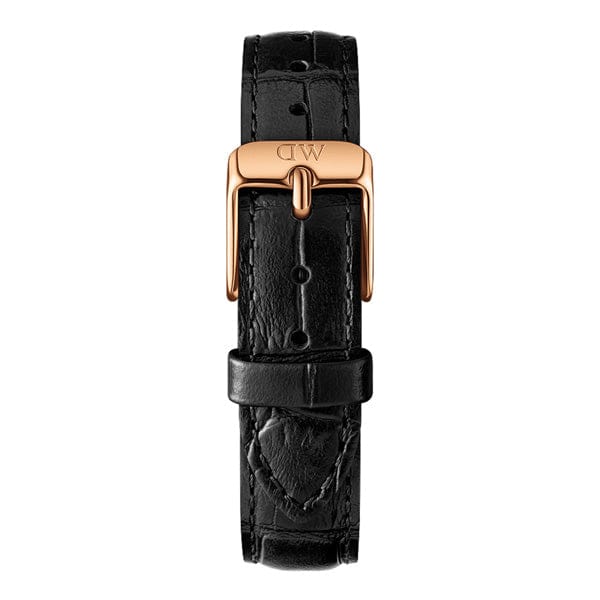 Daniel Wellington Petite Reading White Dial Black Leather Strap Watch For Women - DW00100173