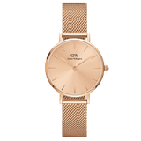 Daniel Wellington Petite Rose Gold Dial Rose Gold Mesh Strap Watch For Women - DW00100472