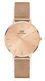Daniel Wellington Petite Rose Gold Dial Rose Gold Mesh Strap Watch For Women - DW00100472