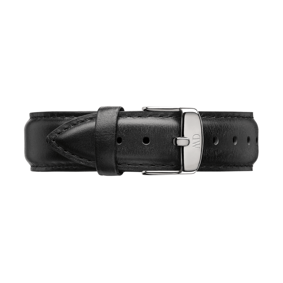 Daniel Wellington Petite Sheffield Black Dial Black Leather Strap Watch For Women - DW00100180