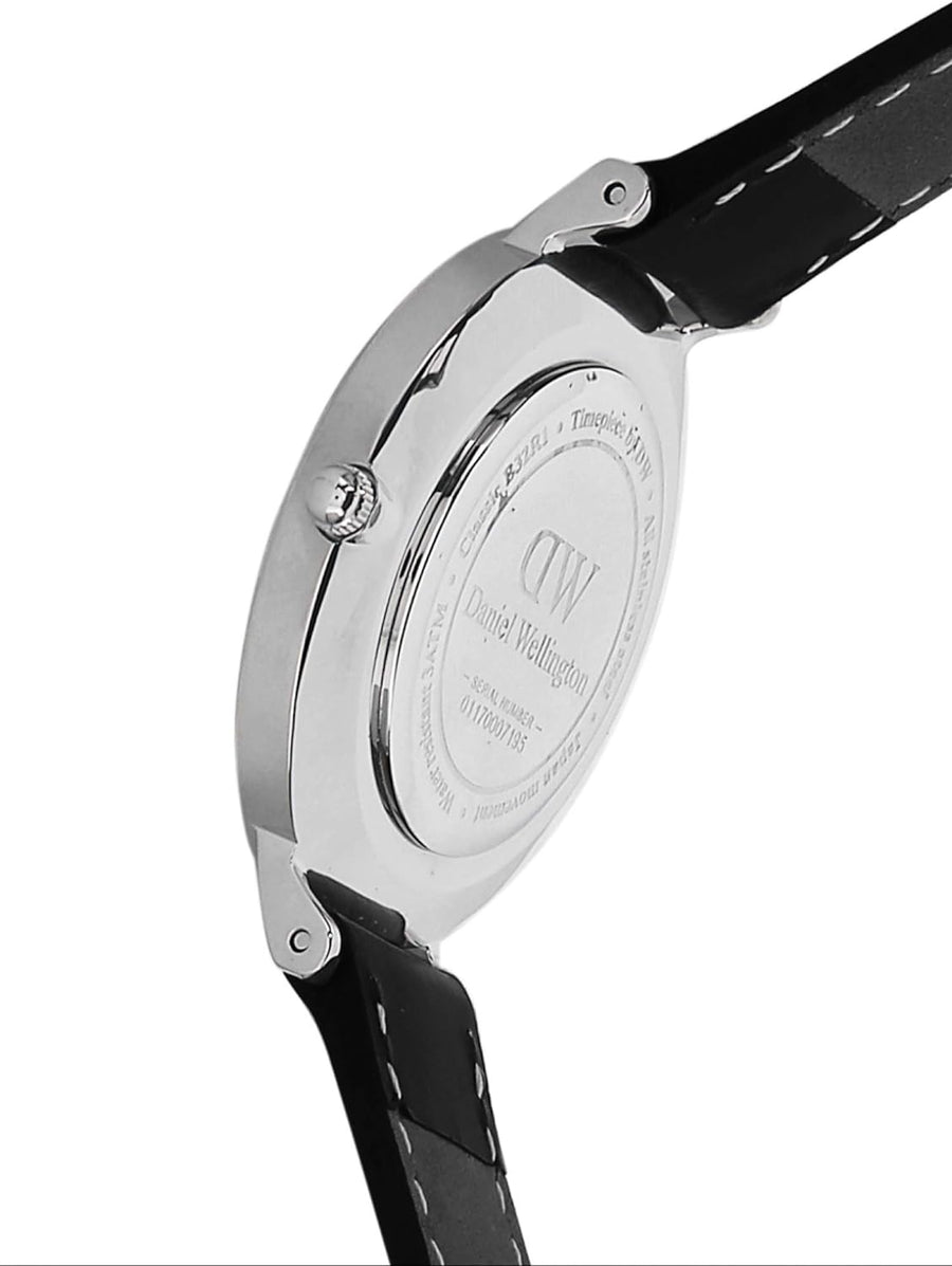 Daniel Wellington Petite Sheffield Black Dial Black Leather Strap Watch For Women - DW00100180