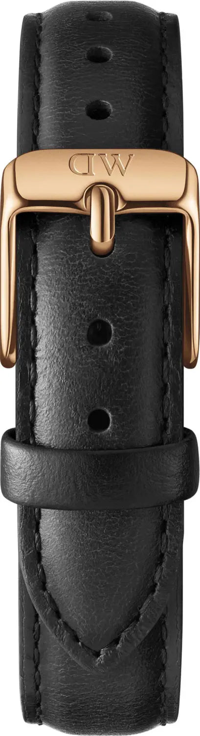 Daniel Wellington Petite Sheffield White Dial Black Leather Strap Watch For Women - DW00100174