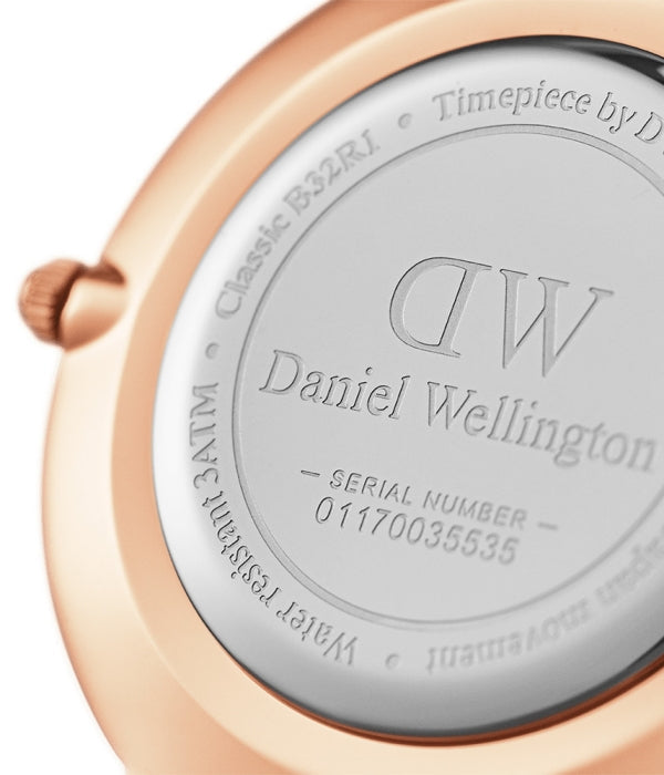 Daniel Wellington Petite Sheffield White Dial Black Leather Strap Watch For Women - DW00100174