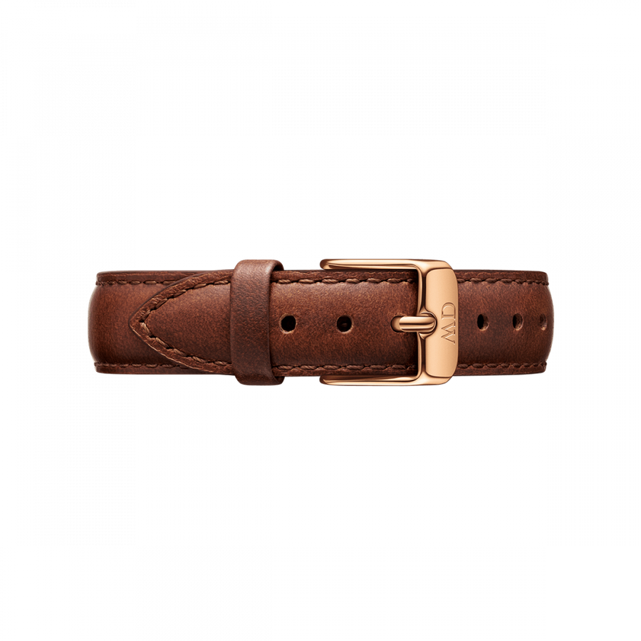 Daniel Wellington Petite St Mawes White Dial Brown Leather Strap Watch For Women - DW00100175