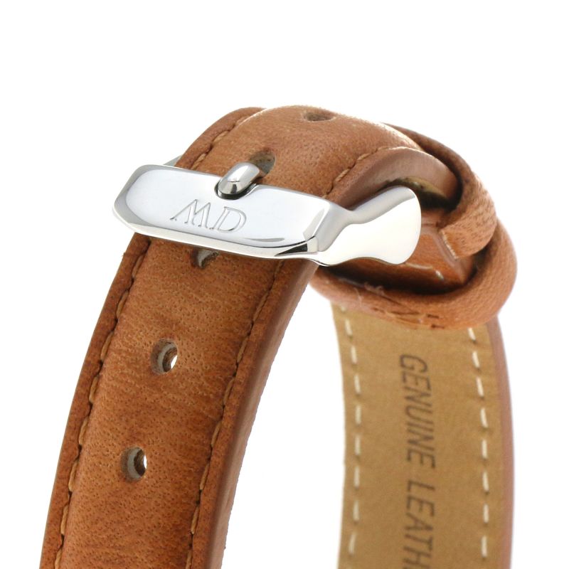 Daniel Wellington Petite Sterling Black Dial Brown Leather Strap Watch For Women - DW00100178