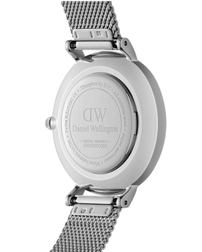 Daniel Wellington Petite Sterling White Dial Silver Mesh Bracelet Watch For Women - DW00100164
