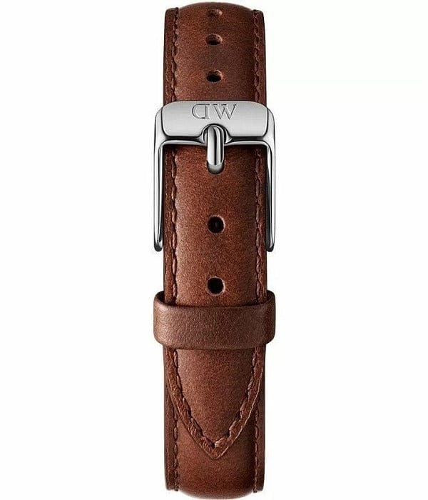 Daniel Wellington Petite White Dial Brown Leather Strap Watch For Women - DW00100243