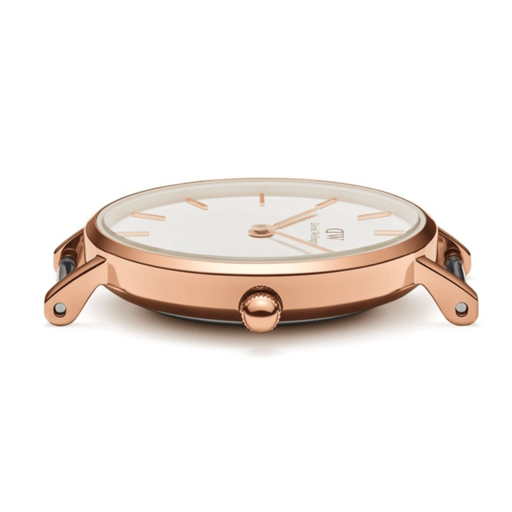 Daniel Wellington Petite White Dial White Leather Strap Watch For Women - DW00100249