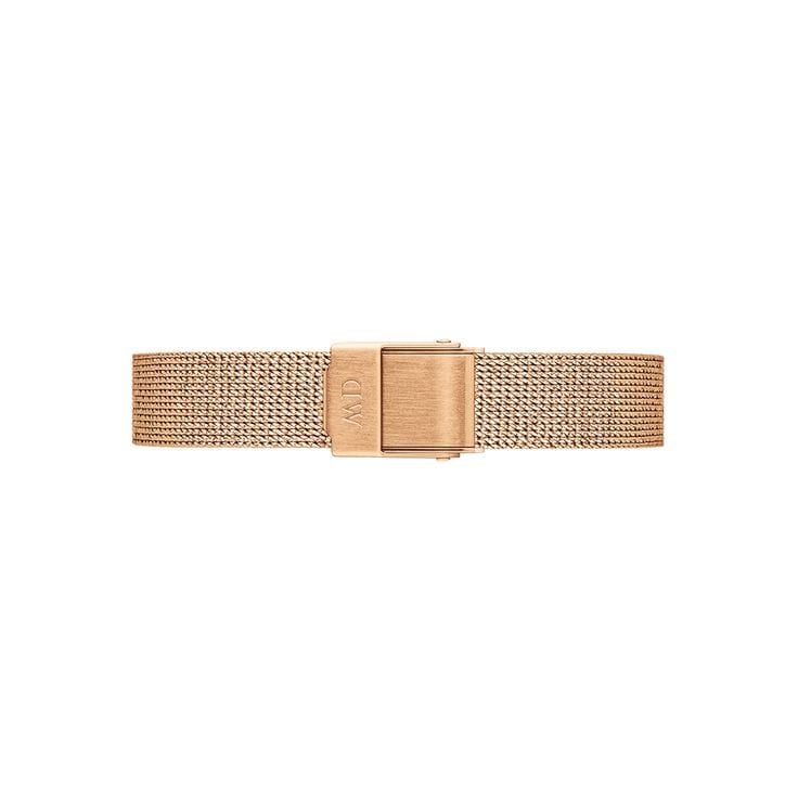 Daniel Wellington Quadro Melrose Black Dial Rose Gold Mesh Bracelet Watch For Women - DW00100432