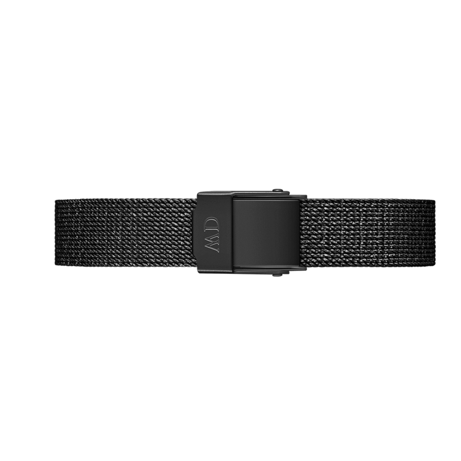 Daniel Wellington Quadro Pressed Ashfield Black Dial Black Mesh Strap Watch for Women - DW00100467
