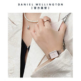 Daniel Wellington Quadro Pressed Melrose Pink Dial Pink Mesh Bracelet Watch For Women - DW00100510