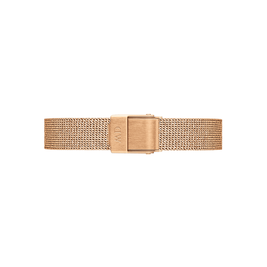 Daniel Wellington Quadro Pressed Melrose White Dial Rose Gold Mesh Strap Watch For Women - DW00100465