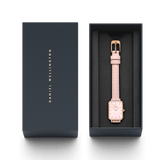 Daniel Wellington Quadro Pressed Mother of Pearl Pink Dial Pink Leather Strap Watch For Women - DW00100508
