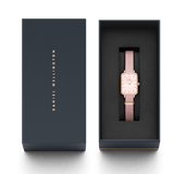 Daniel Wellington Quadro Pressed Mother of Pearl Pink Dial Pink Nylon Strap Watch For Women - DW00100509
