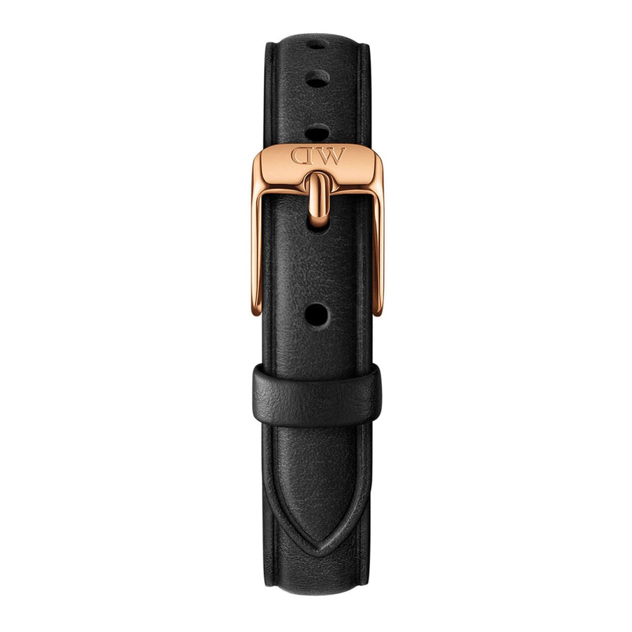 Daniel Wellington Quadro Sheffield Black Dial Black Leather Strap Watch For Women - DW00100435