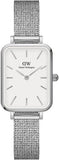 Daniel Wellington Quadro Sterling White Dial Silver Mesh Strap Watch For Women - DW00100438