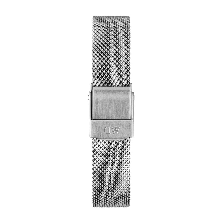 Daniel Wellington Quadro Sterling White Dial Silver Mesh Strap Watch For Women - DW00100438