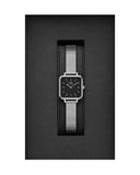 Daniel Wellington Quadro Studio Black Dial Silver Mesh Strap Watch For Women - DW00100522