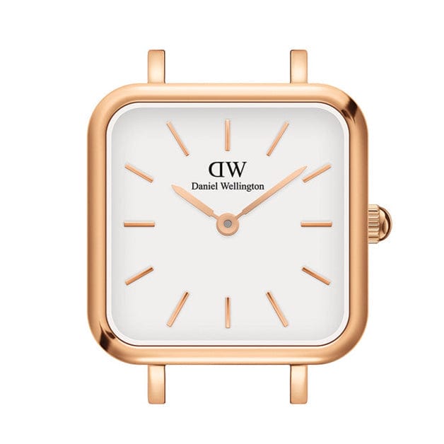 Daniel Wellington Quadro Studio White Dial Rose Gold Mesh Strap Watch For Women - DW00100517
