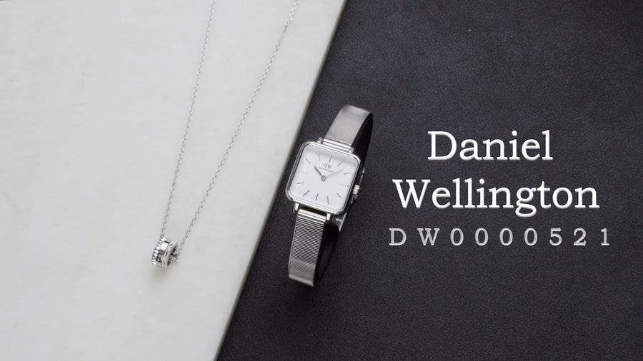 Daniel Wellington Quadro Studio White Dial Silver Mesh Bracelet Watch For Women - DW00100521