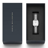 Daniel Wellington Quadro Studio White Dial Silver Mesh Bracelet Watch For Women - DW00100521
