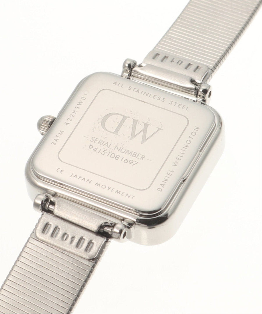 Daniel Wellington Quadro Studio White Dial Silver Mesh Bracelet Watch For Women - DW00100521