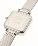 Daniel Wellington Quadro Studio White Dial Silver Mesh Bracelet Watch For Women - DW00100521