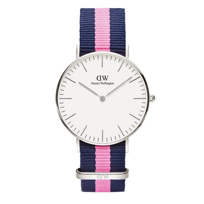 Daniel Wellington Classic Winchester White Dial Two Tone Nylon Strap Watch For Women - DW00100049