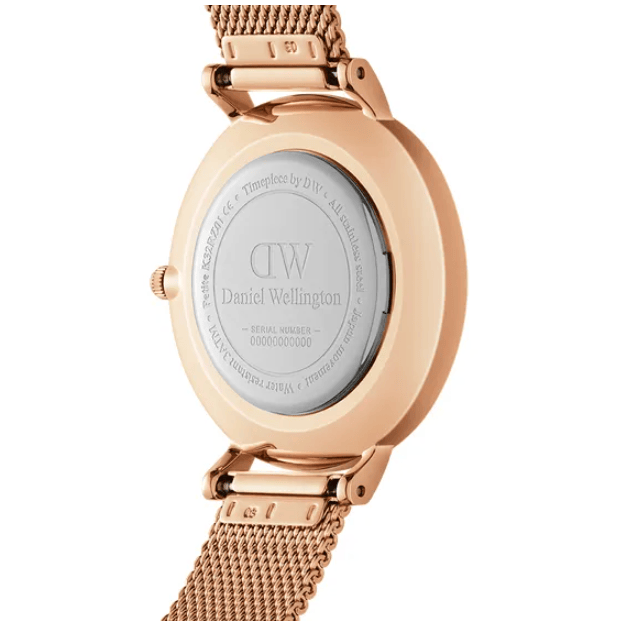 Daniel Wellington Petite Melrose Brown Dial Rose Gold Mesh Strap Watch For Women - DW00100477
