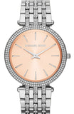 Michael Kors Darci Orange Dial Silver Stainless Steel Strap Watch for Women - MK3218