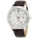 Versace Univers White Dial Brown Leather Strap Watch for Men - VEBK00118