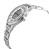 Emporio Armani Meccanico Skeleton Silver Dial Silver Steel Strap Watch For Men - AR1945