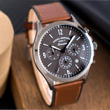 Fossil Forrester Chronograph Grey Dial Brown Leather Strap Watch for Men - FS5815