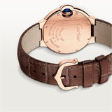 Cartier Ballon Bleu De Cartier Silver Dial Brown Leather Strap Watch for Women - W6920097