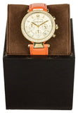 Michael Kors Parker Champagne Dial Orange Leather Strap Watch for Women - MK2279