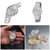 Guess Moonlight Multi Function Diamonds Silver Dial Silver Steel Strap Watch for Women - GW0320L1