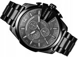 Diesel Mega Chief Chronograph Black Dial Black Stainless Steel Watch For Men - DZ4355