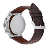 Tissot Carson Premium Chronograph White Dial Brown Leather Strap Watch For Men - T122.417.16.011.00