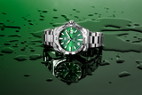 Tag Heuer Aquaracer Calibre 5 Automatic Green Dial Silver Steel Strap Watch for Men - WAY2015.BA0927