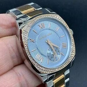 Michael Kors Bryn Quartz Blue Dial Two Tone Steel Strap Watch For Women - MK6136
