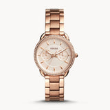 Fossil Tailor Rose Gold Dial Rose Gold Steel Strap Watch for Women - ES4264