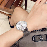 Guess Chiffon Silver Dial Silver Mesh Bracelet Watch For Women - W1083L1