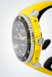 Gucci Dive Black Dial Yellow Rubber Strap Watch For Men - YA136319