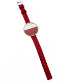 Calvin Klein Rise Yellow Red Dial Red Leather Strap Watch for Women - K7A231UP